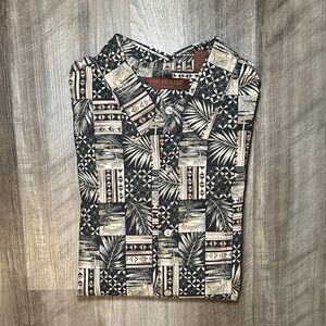 Tori Richard Honolulu Tropical Palms Hawaiian Cotton Lawn Short Sleeve - 2XL